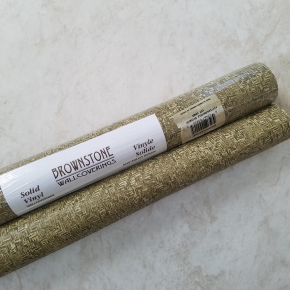 RESERVED Wallpaper Olive Green Woven Texture 3 ROLLS - Picture 4 of 5